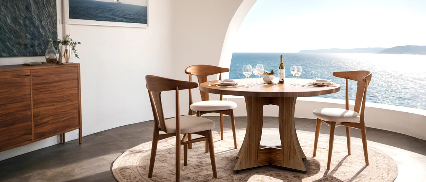 The Maison Éclat Round Dining Table – Timeless Elegance, Intimate Gatherings, Effortless Sophistication