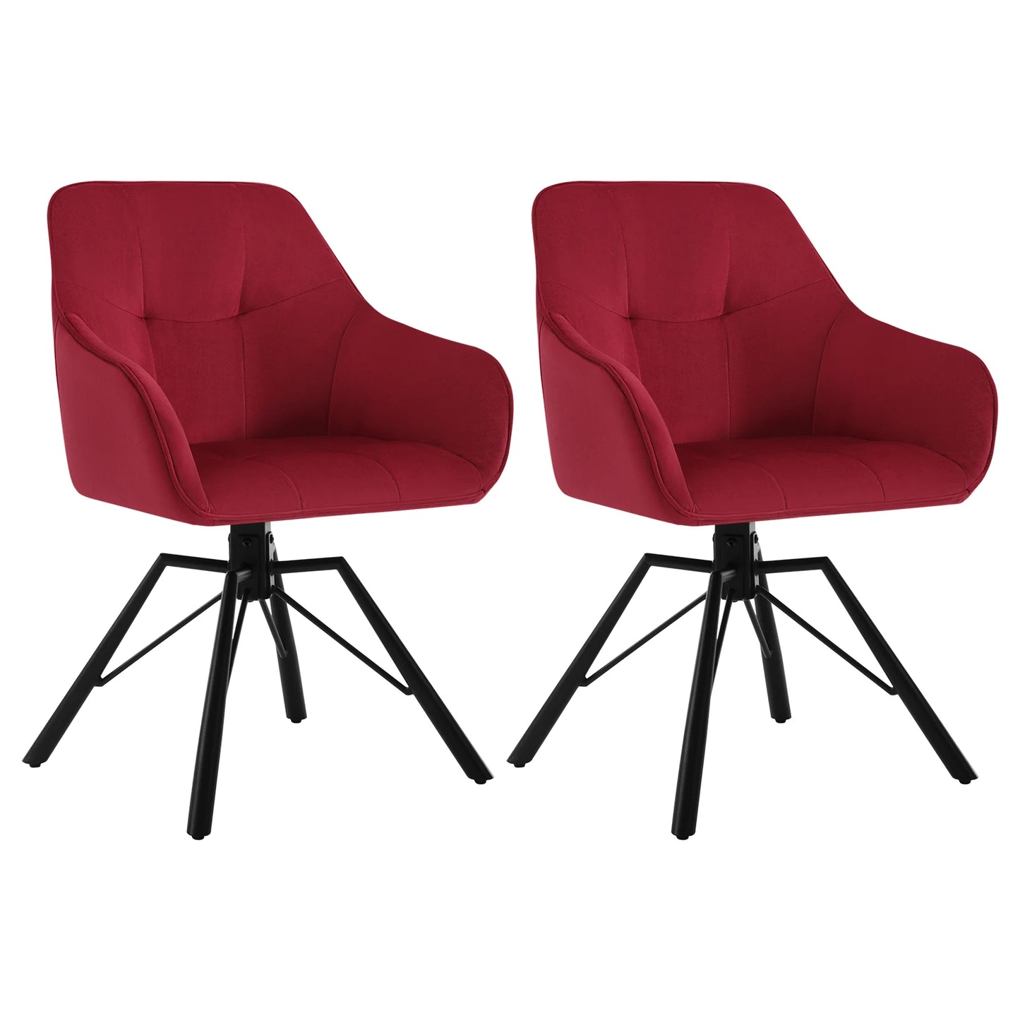 VelvetWhirl Comfort Dining Duo – 2PCS Swivel Upholstered Armchair Set for Kitchen & Living Harmony