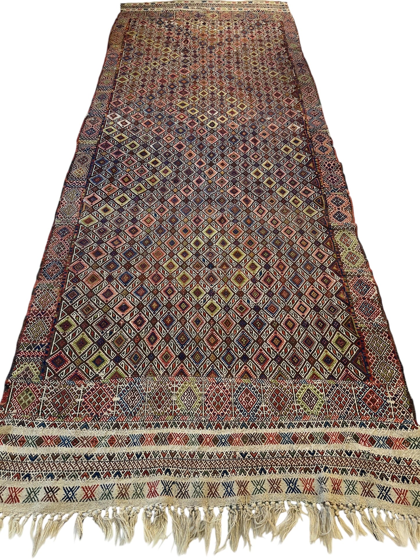 Antique Turkish Jajim Wool Rug 5’6” x 14’5”