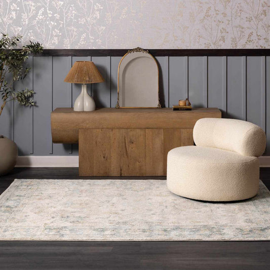 Ahmaud Beige & Light Gray Thick Luxe Area Rug