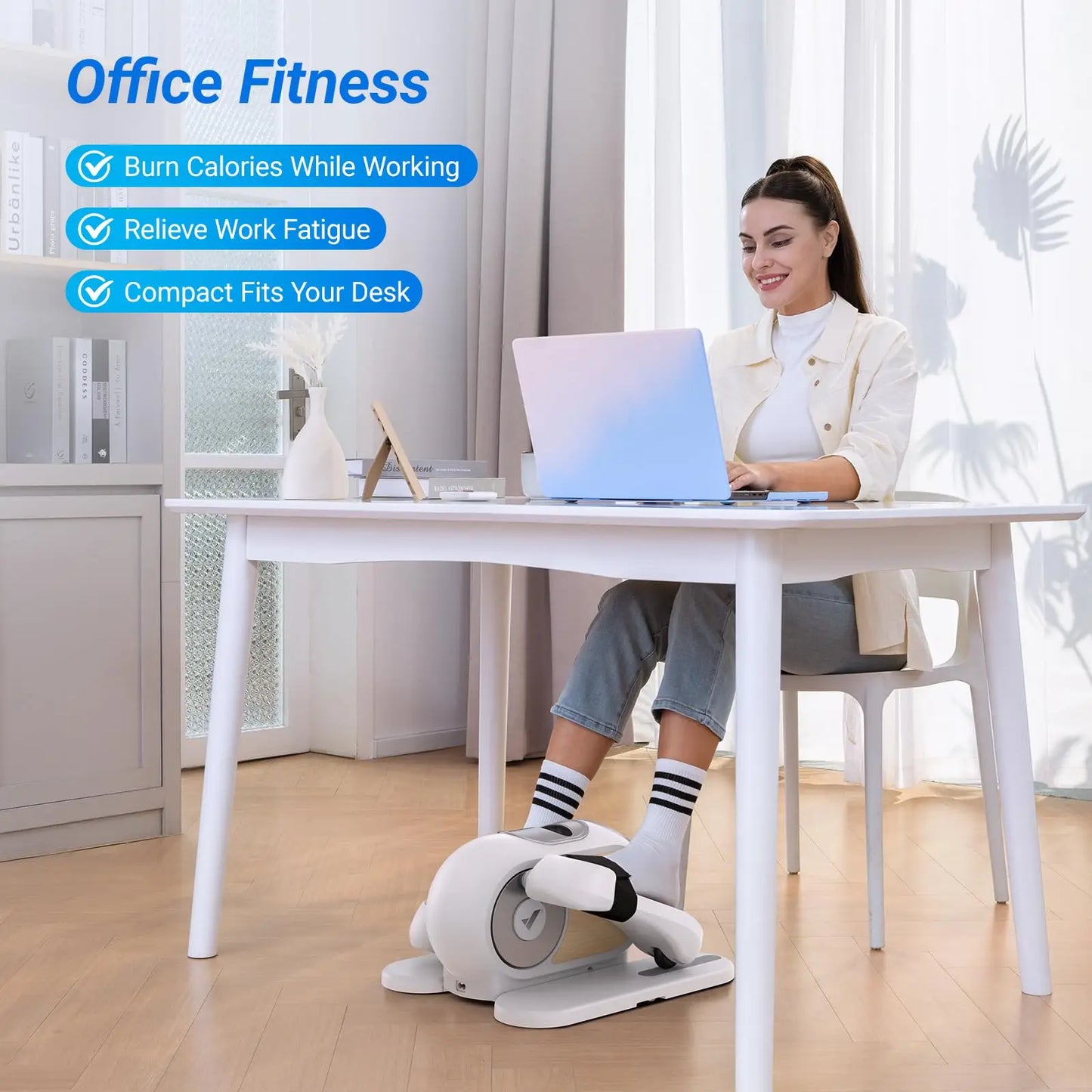 MERACH E32 Luxe Motion Elliptical – Whisper-Quiet Under Desk Trainer with Digital Display & 12-Speed Adaptive Flow