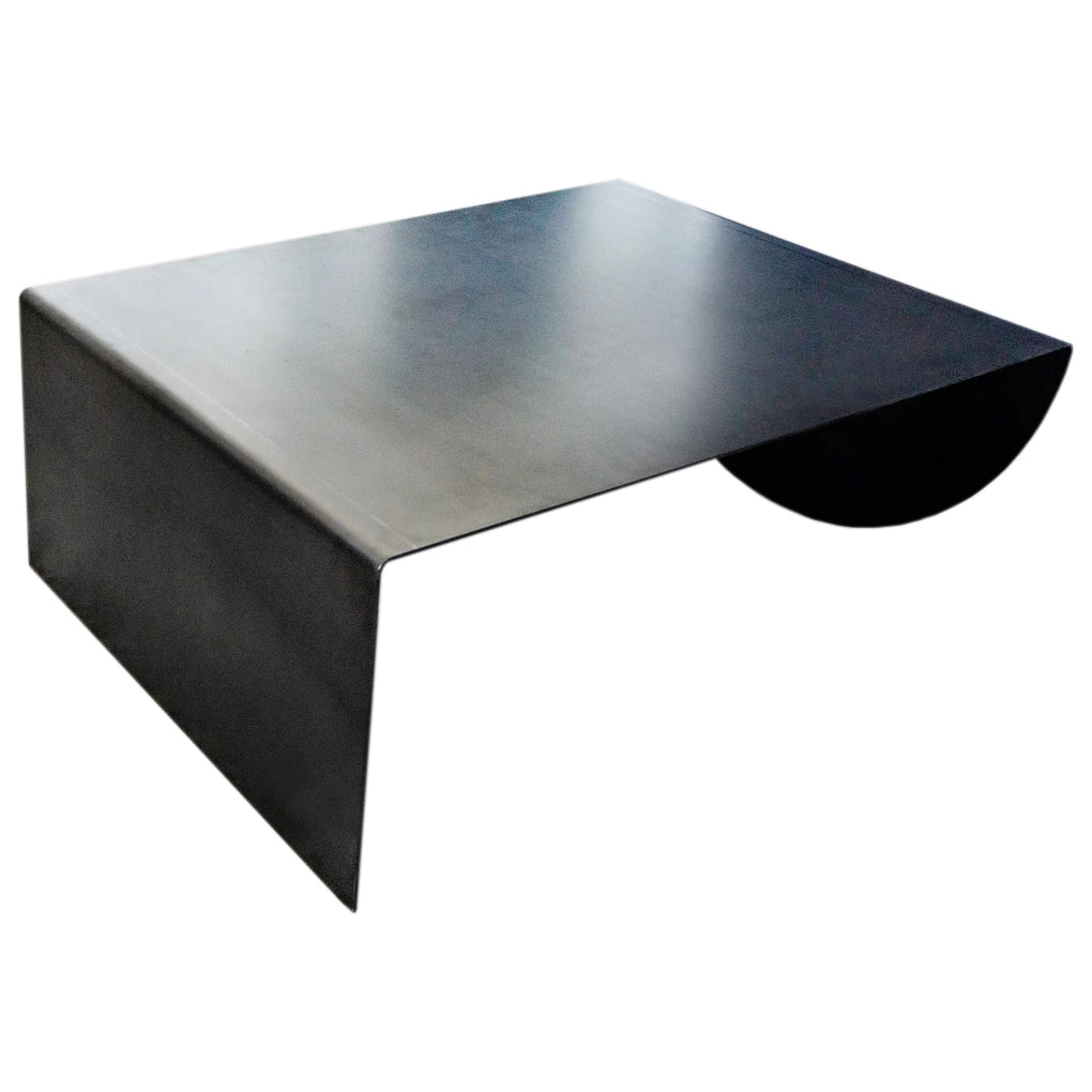 Asymmetrical Metal Coffee Table Heavy Duty Raw Steel
