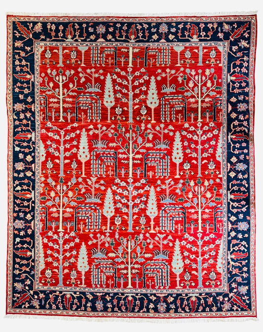 Handwoven Soumak Multicolor Wool Area Rug – 8’ x 10’