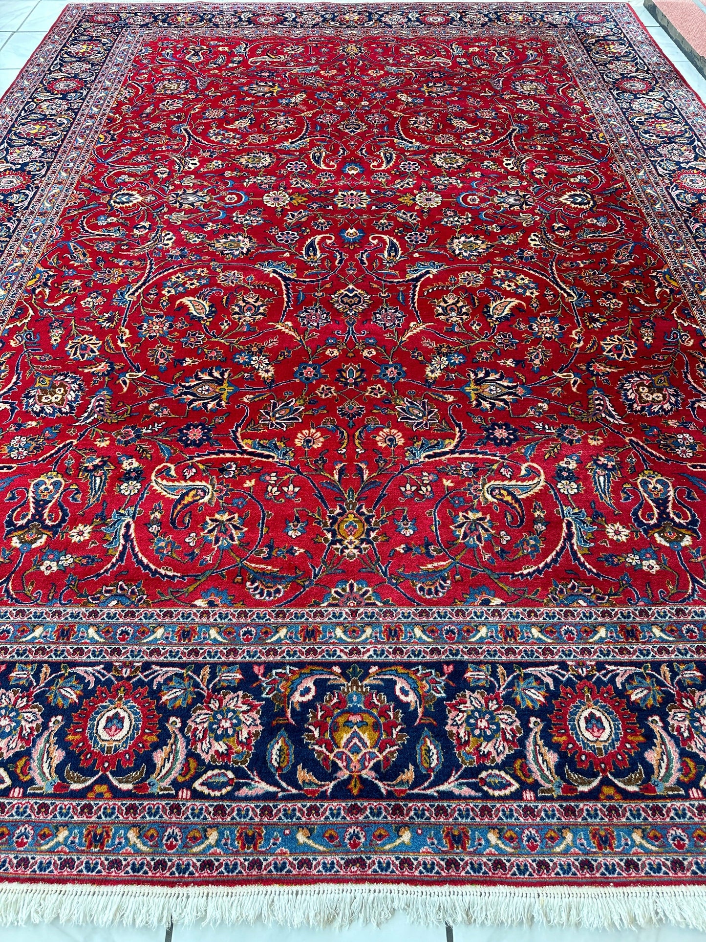 Incredible Persian Kashan All Over Wool Rug 10’2” x 14’