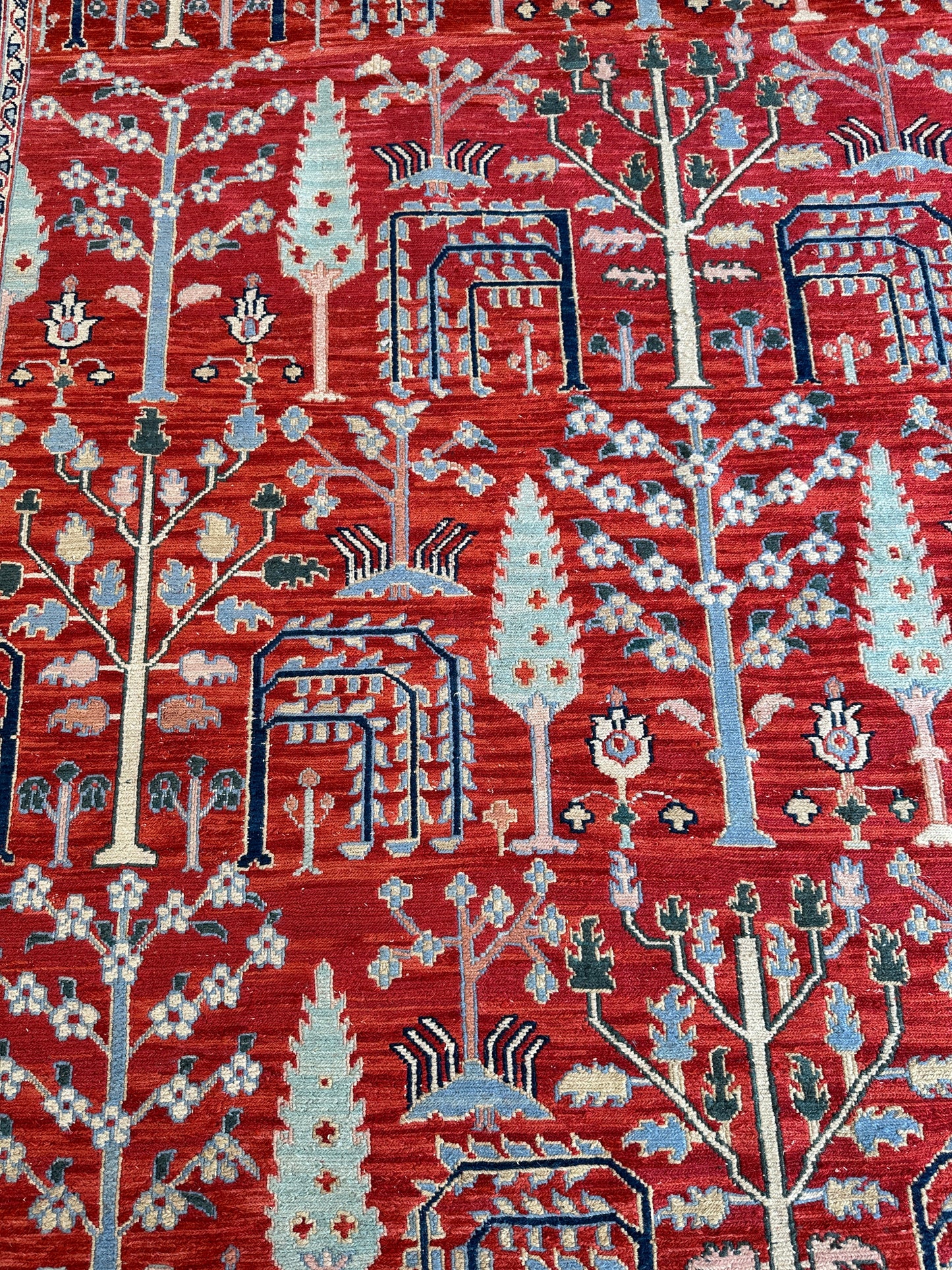 Handwoven Soumak Multicolor Wool Area Rug – 8’ x 10’