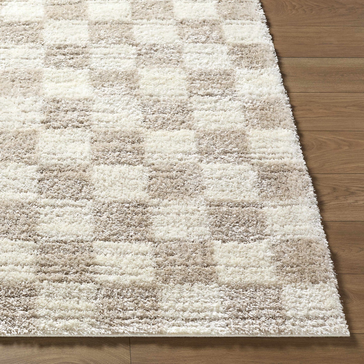 Belita Beige Luxe Shag Area Rug