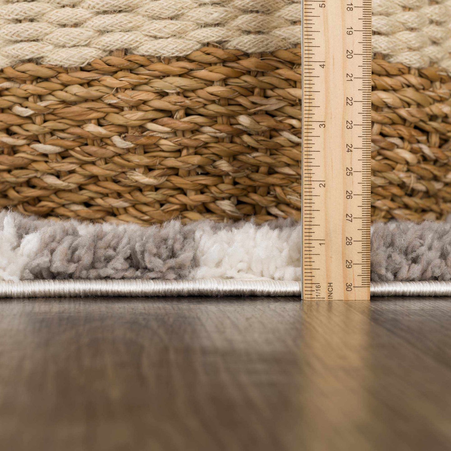 Kieu Taupe Checkered Plush Rug