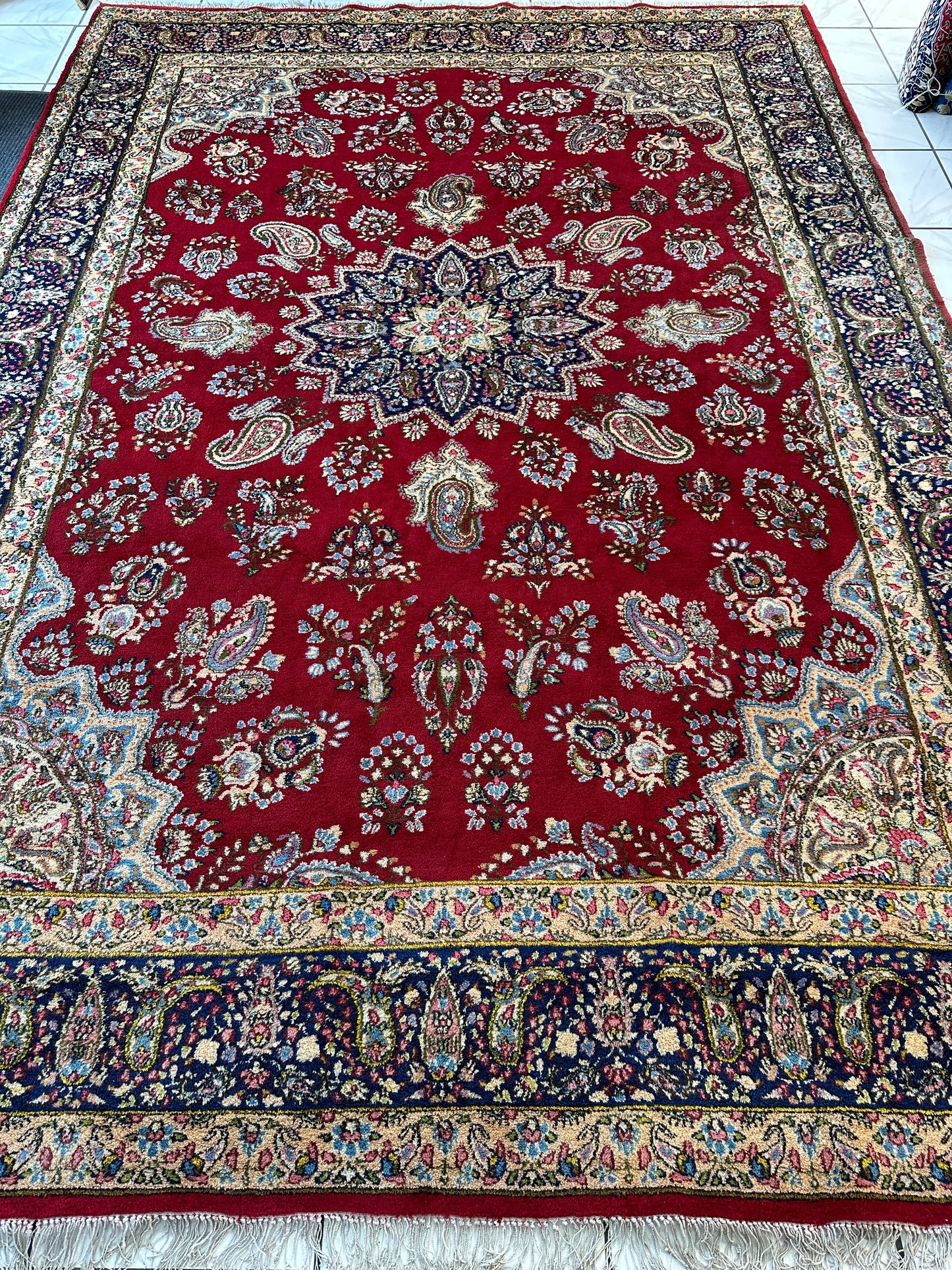 Vintage Kirman Persian Rug | 9’9” x 14’ | Thick Full-Pile Wool | Circa 1960 | K2029