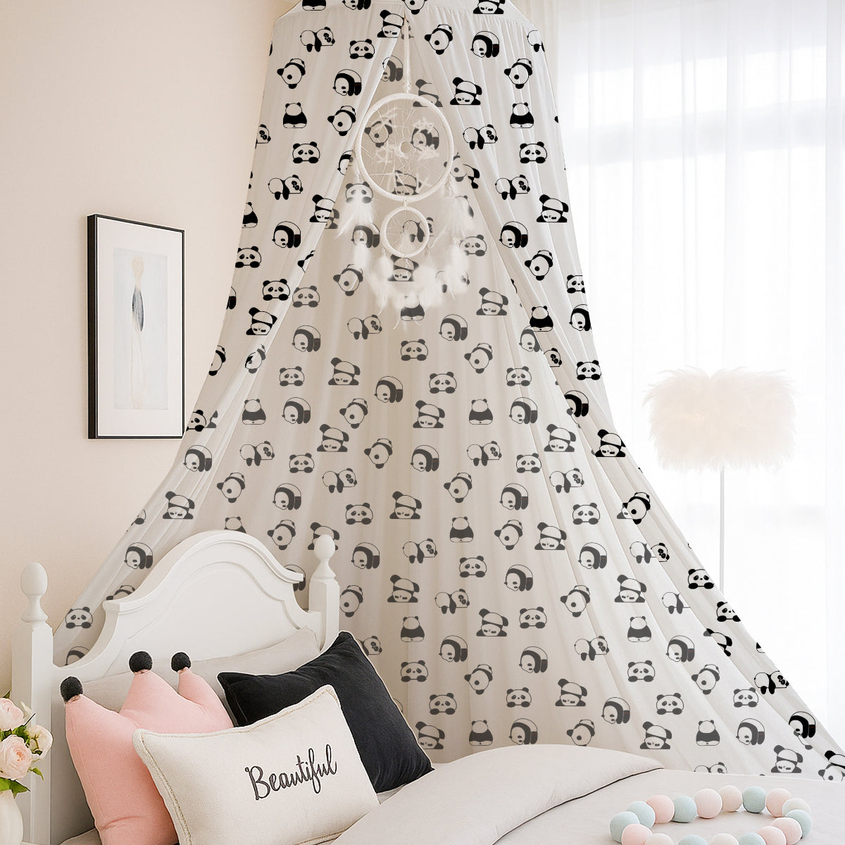 Cute-Panda Printed Canopy