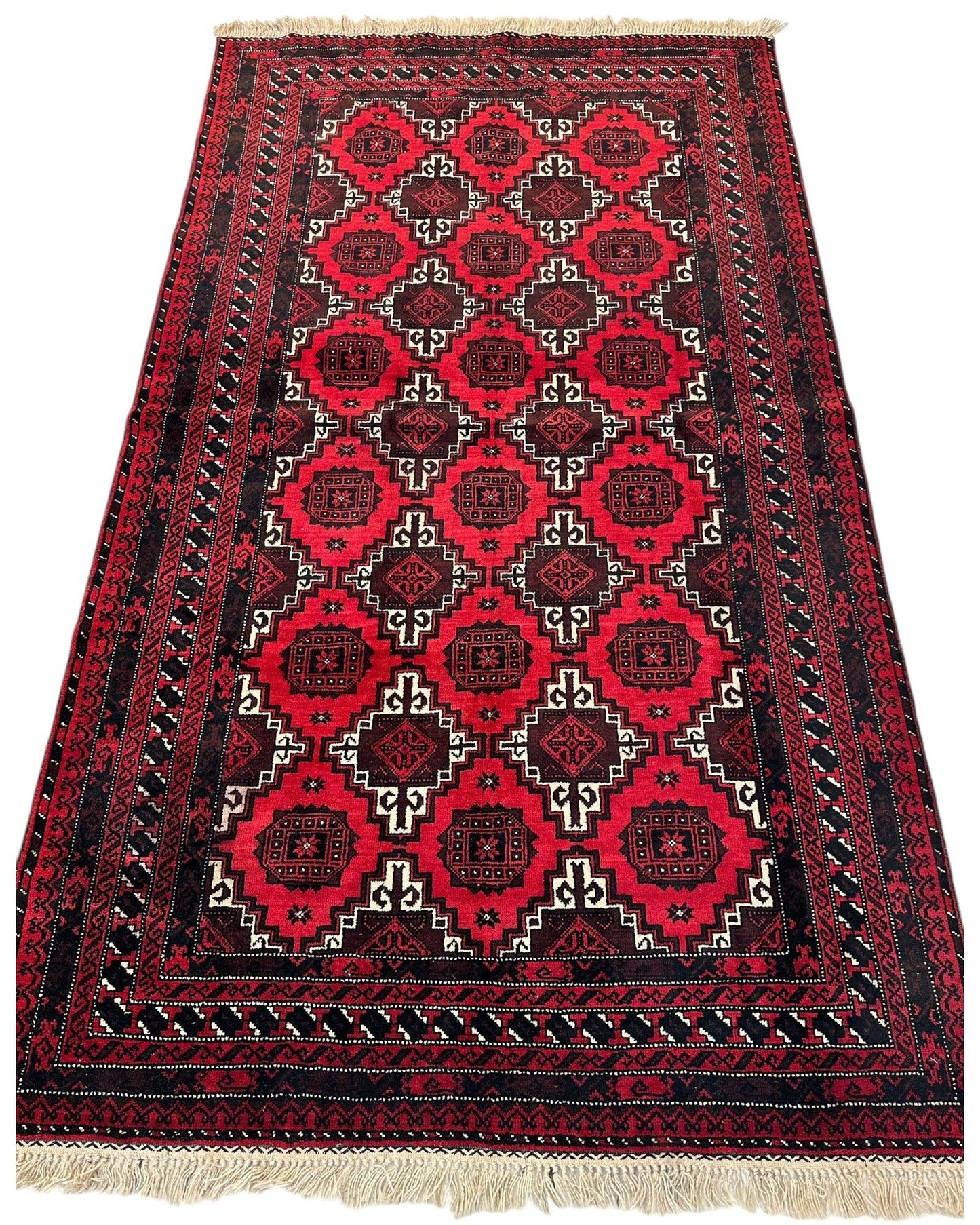 Hand-Knotted Afghani Baluch Wool Rug - 3’1” x 6’9”