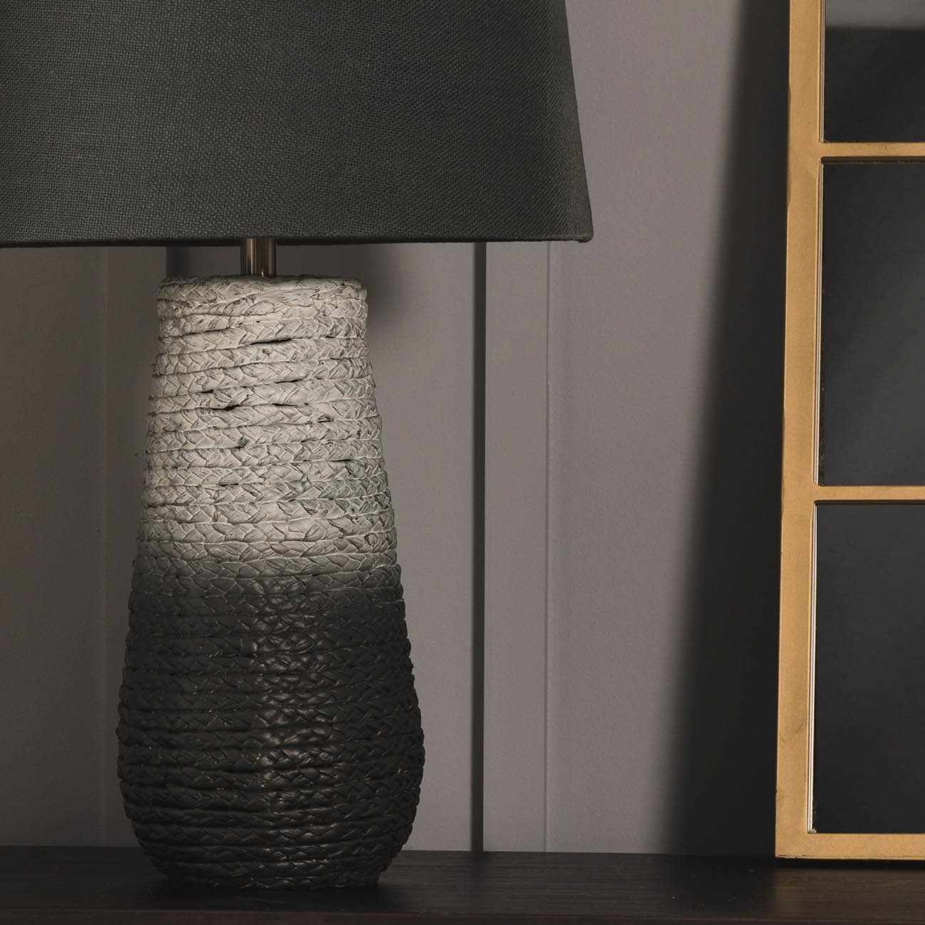 Dingras Pale Blue Jute Table Lamp