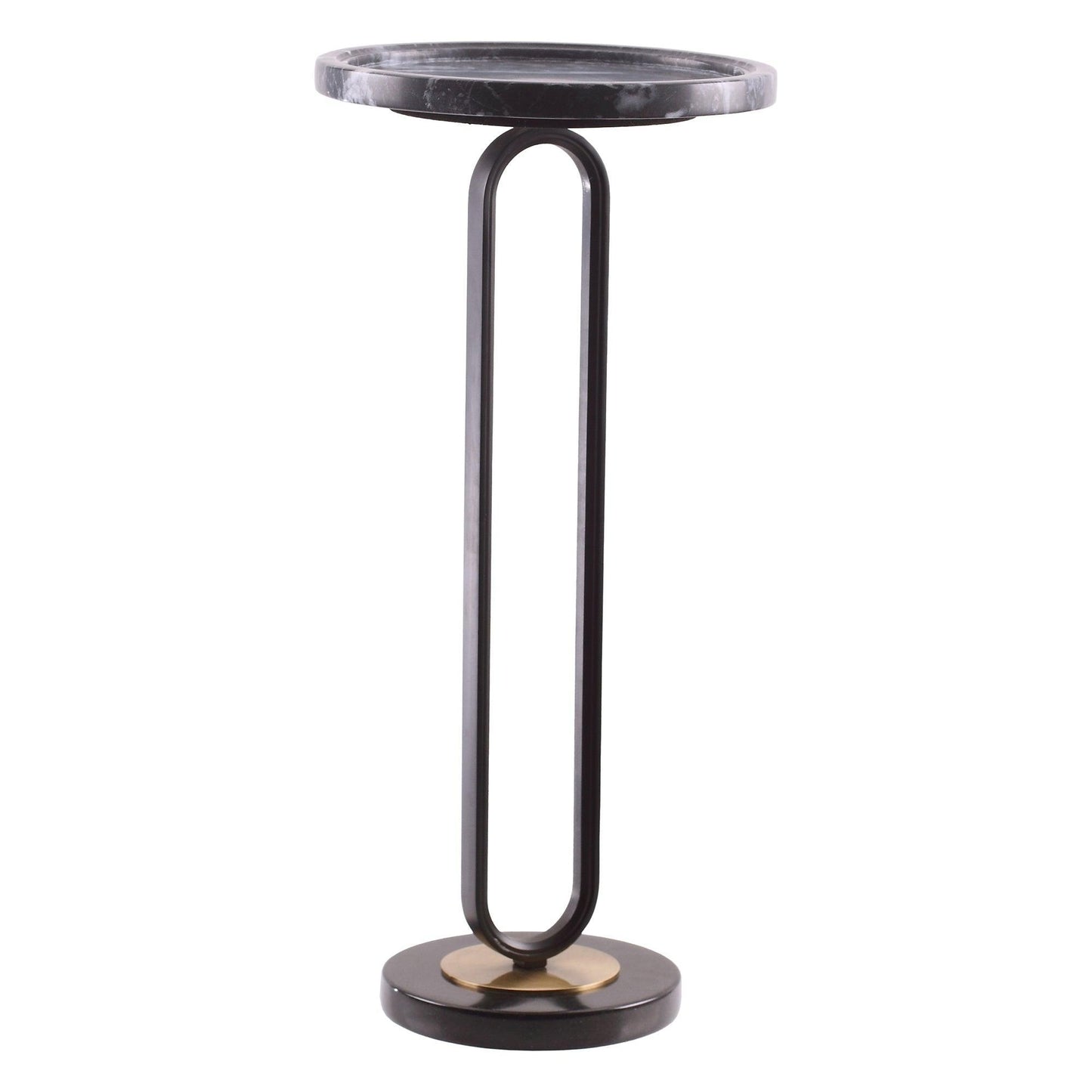 12" Black Round Side Table