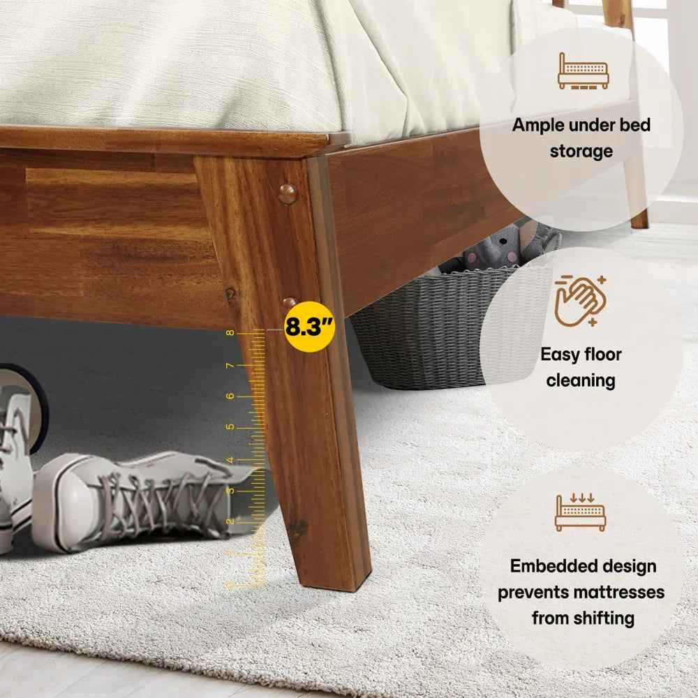 Acacia Kaylin Deluxe Wood Platform Bed Frame for Stylish Bedrooms