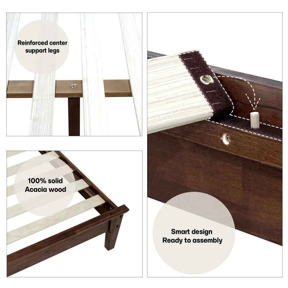 Acacia Kaylin Solid Wood Bed Frame for Durable Style and Comfort