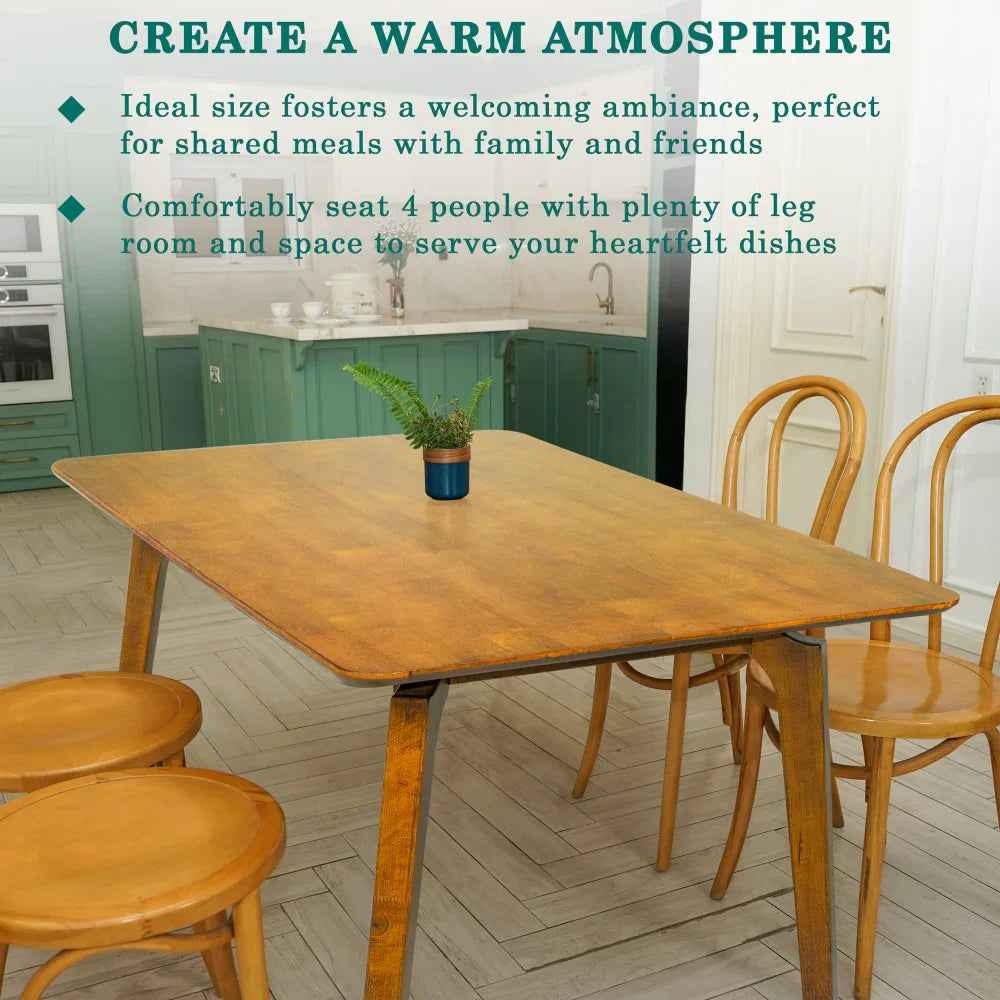 Acacia Verve 48" Solid Wood Dining Table - Ideal Kitchen Table for 4