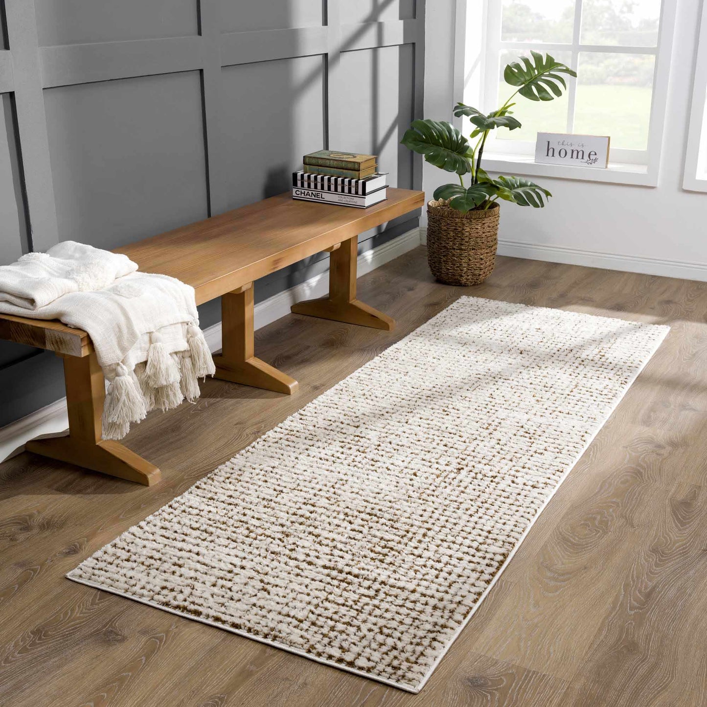 Keita Cream & Brown Area Rug