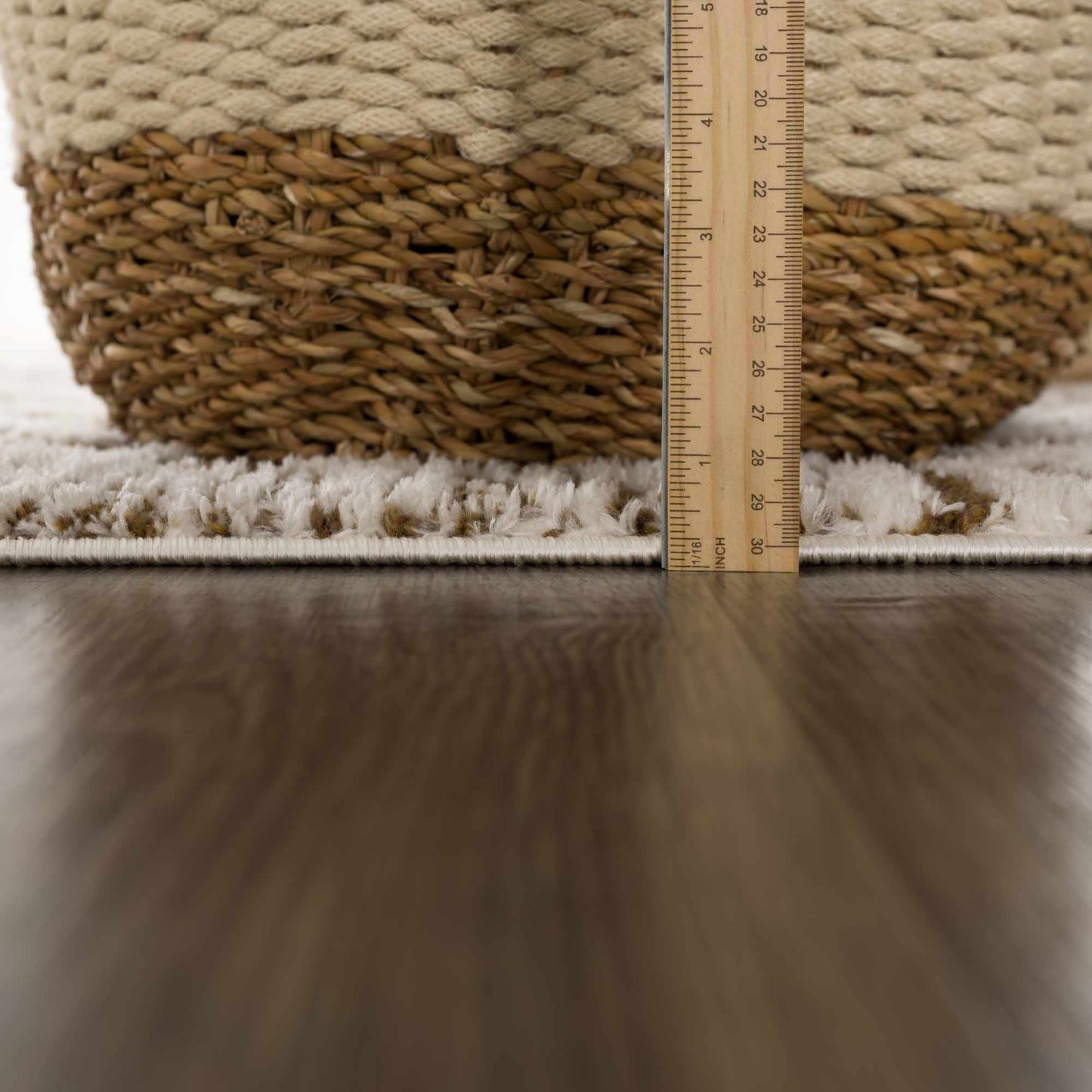 Leryn Brown Checkered Plush Rug