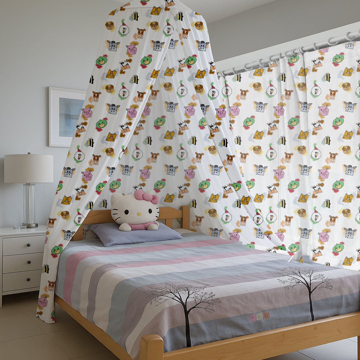 Farm Animals Printed Canopy