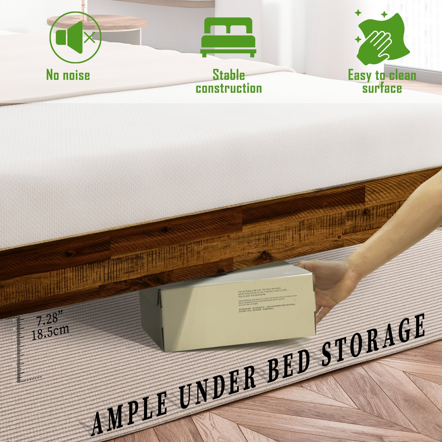 Acacia Sierra Deluxe Solid Wood Bed Frame