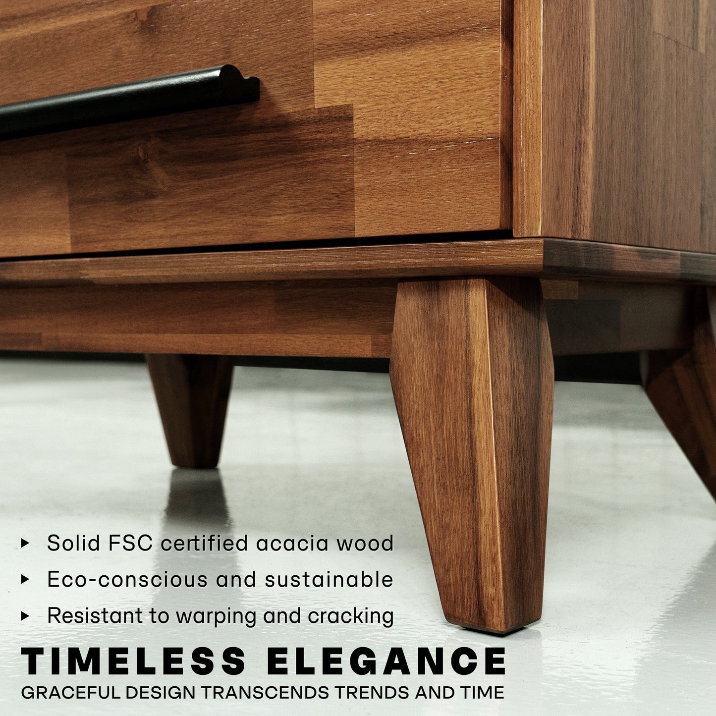 Acacia Linea Solid Wood Dresser for Timeless Elegance