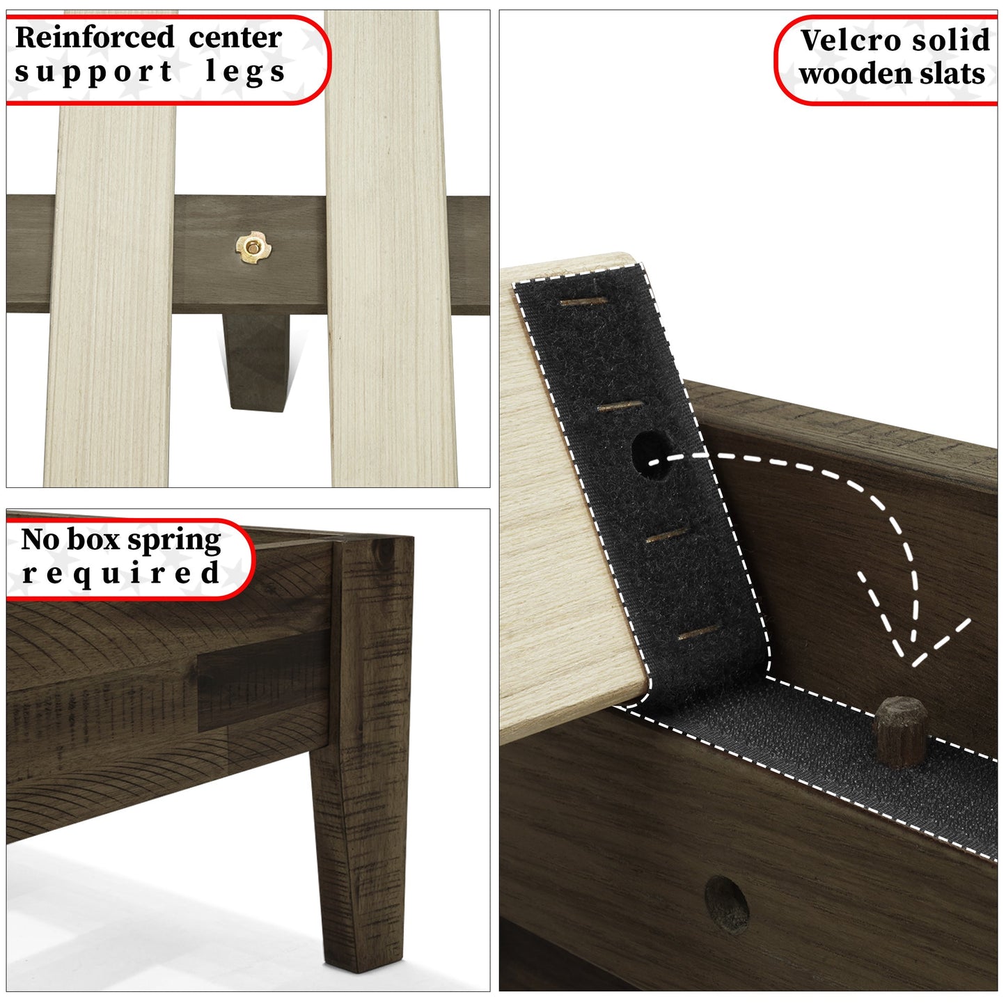 Acacia Sierra Deluxe Solid Wood Bed Frame