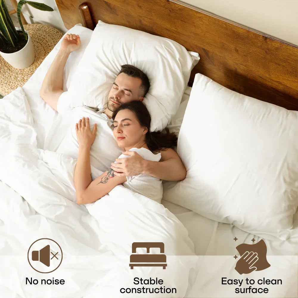 Frida Deluxe Solid Wood Bed Frame - Premium Quality Craftsmanship and Timeless Elegance