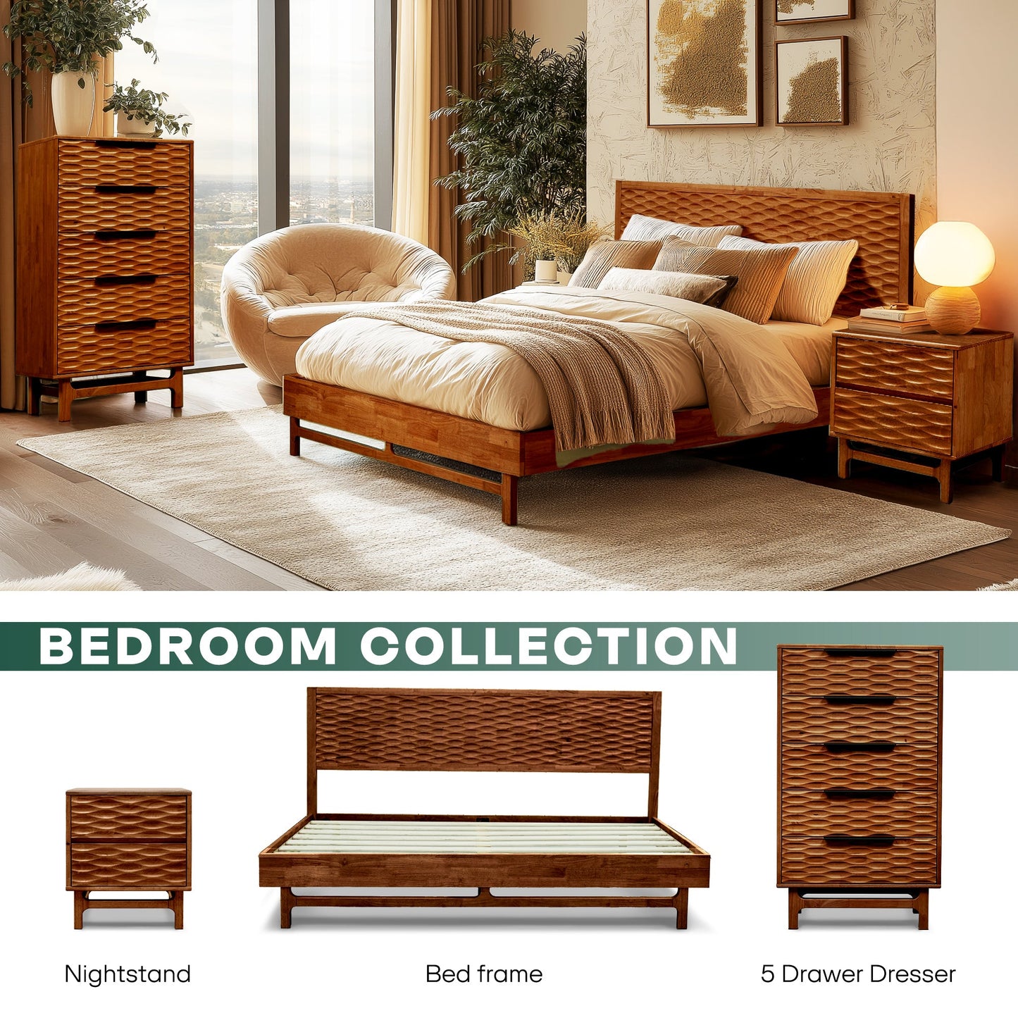 Acacia Elara Dresser with 5 Drawers for Stylish Storage Solutions