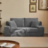 Convertible Corduroy 2-in-1 Sofa Bed – No Assembly Loveseat for Apartment, Office & Living Room, Blue