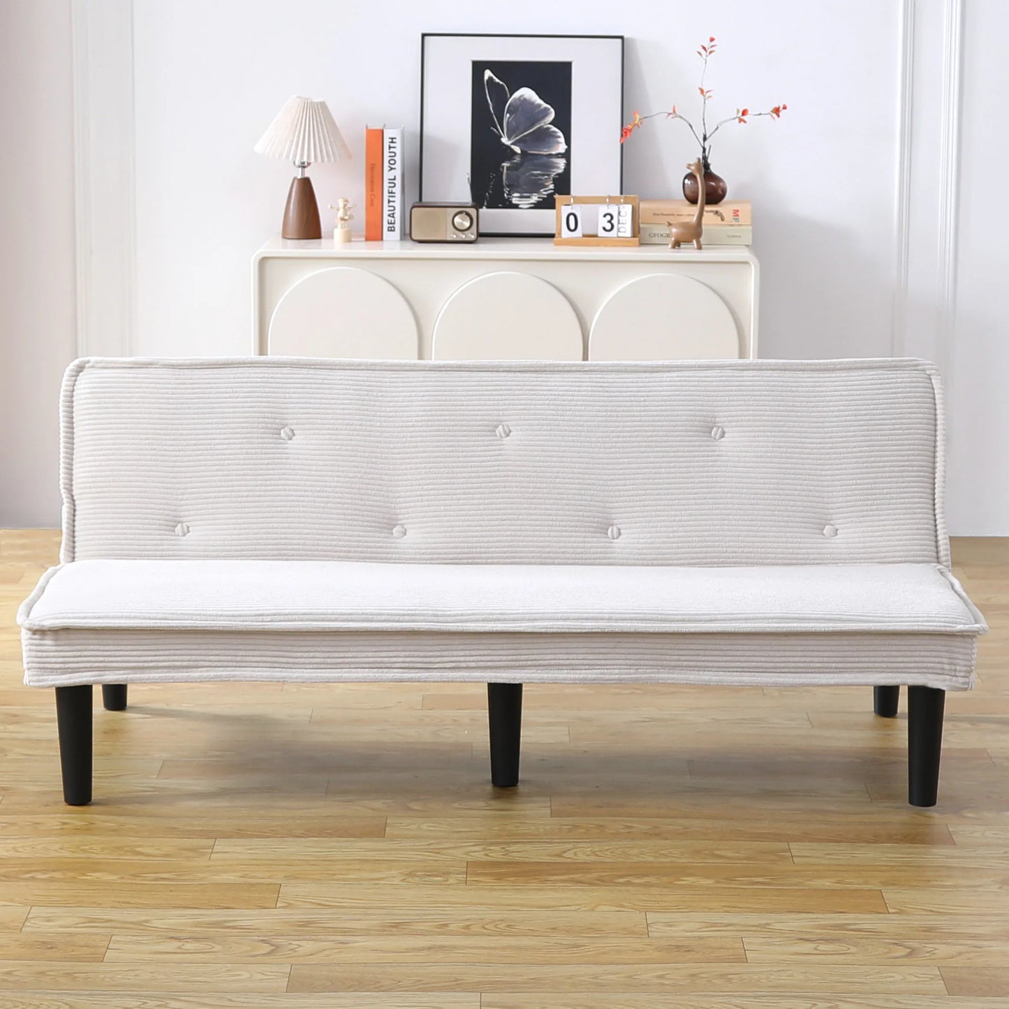 The Étoile Corduroy Convertible Sofa Bed — 66” Boutique Comfort for Living Room & Apartment Elegance