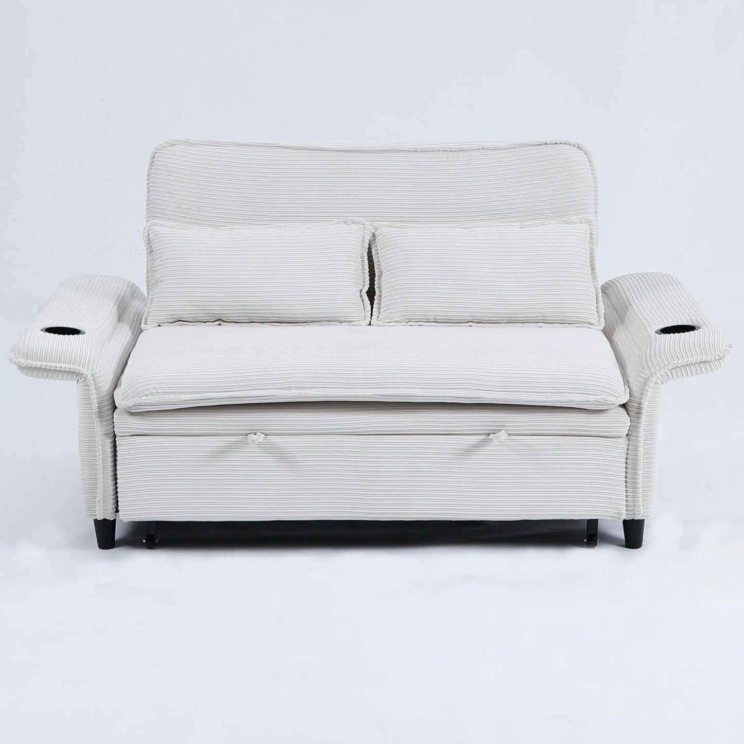 The Étoile Striped Convertible Sofa Bed — 65.7” Modern Elegance With Adaptive Comfort