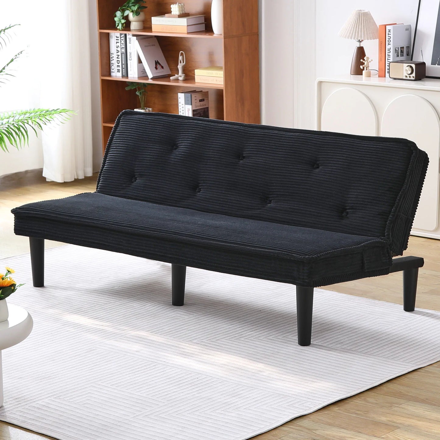 The Étoile Corduroy Convertible Sofa Bed — 66” Boutique Comfort for Living Room & Apartment Elegance