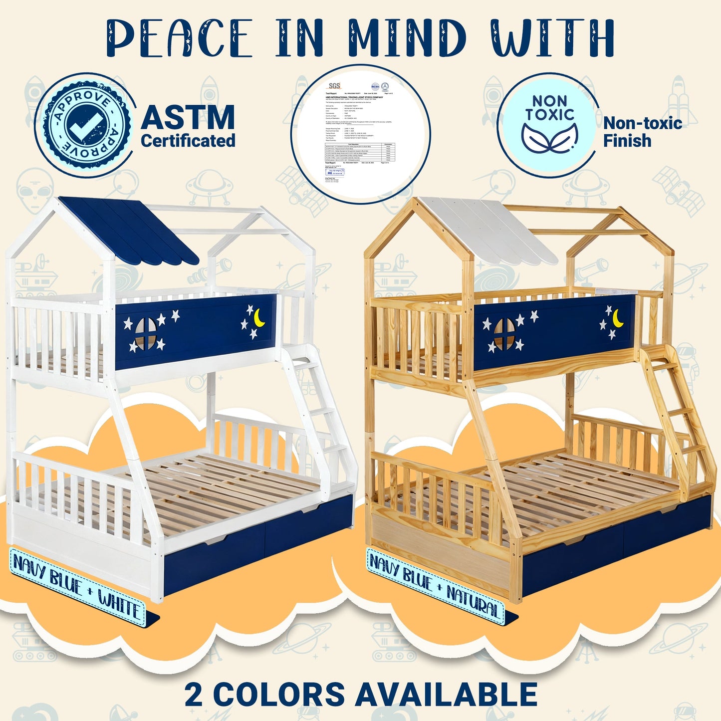 Moonlight Kid Bunk Bed - Stylish and Space-Saving Bunk Bed for Kids