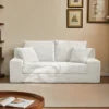 Convertible Corduroy 2-in-1 Sofa Bed – No Assembly Loveseat for Apartment, Office & Living Room, Blue