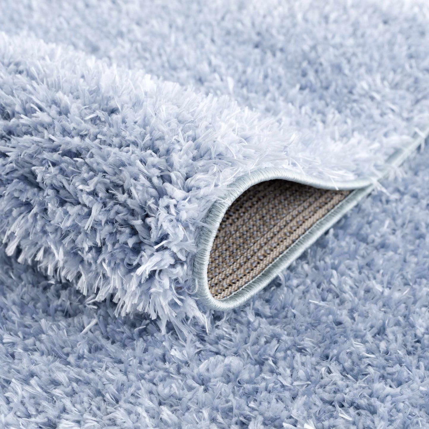 Faina Solid Aqua Shag Washable Area Rug - Clearance