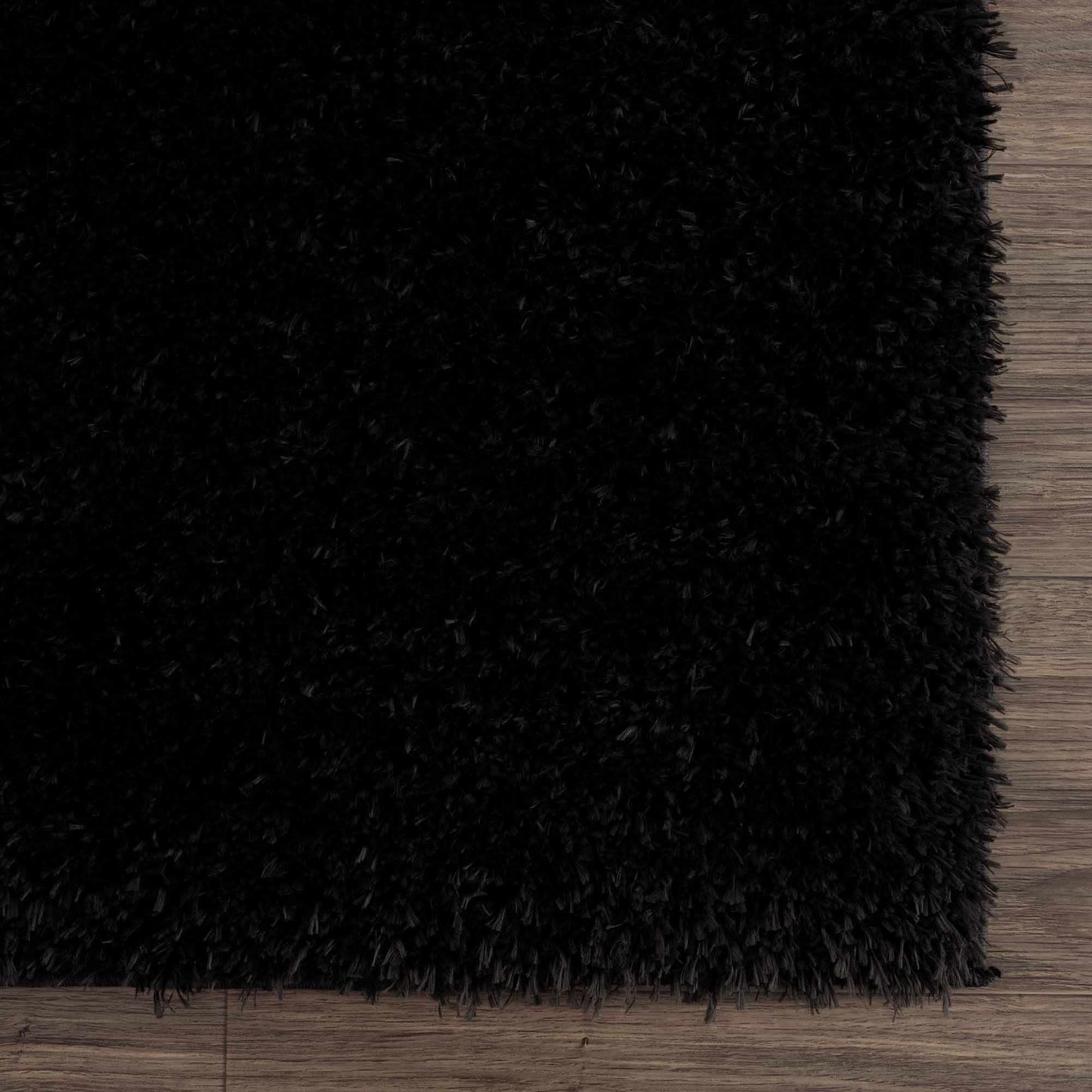 Faina Solid Black Shag Washable Area Rug - Clearance