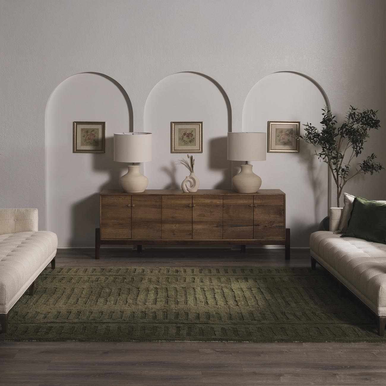 Washable Wool Rug - Green