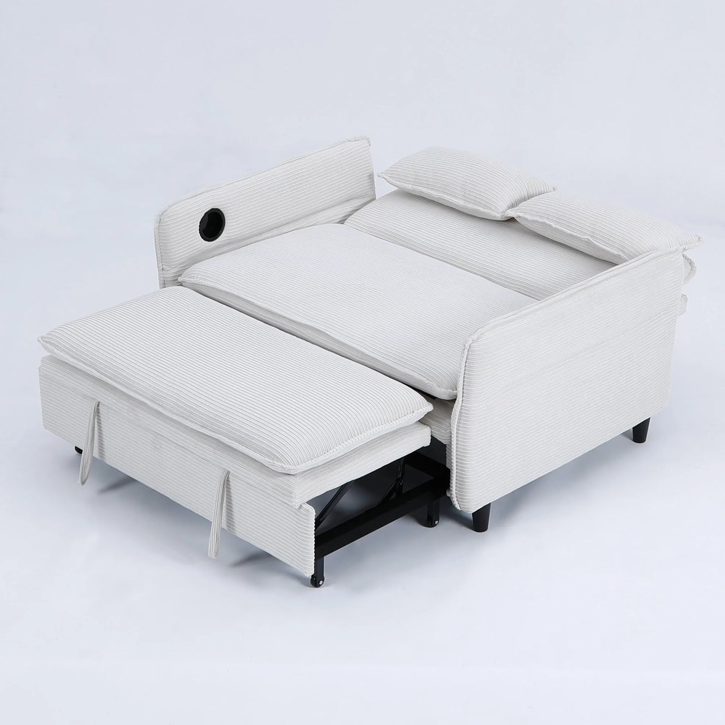 The Étoile Striped Convertible Sofa Bed — 65.7” Modern Elegance With Adaptive Comfort