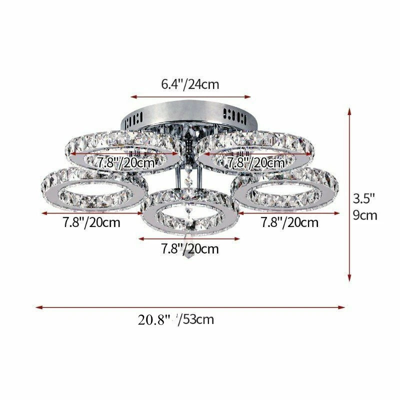 Astralis K9 Crystal LED Chandelier – Polished Chrome Ceiling Light for Modern Living Spaces