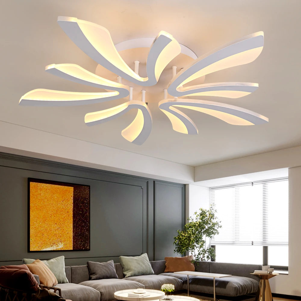 LuminTree Modern Acrylic LED Ceiling Lamp – Remote Dimming Tree Branch Chandelier for Living, Dining & Bedroom Serenity