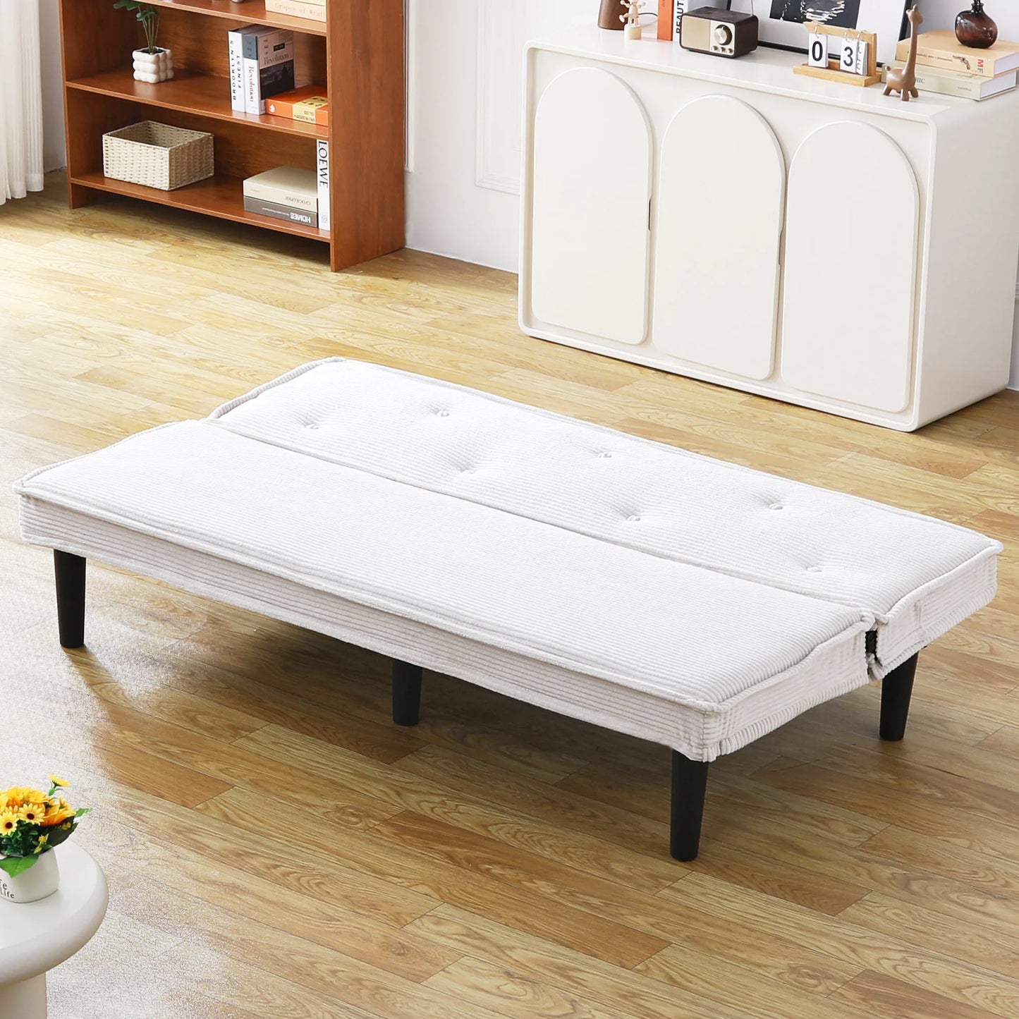 The Étoile Corduroy Convertible Sofa Bed — 66” Boutique Comfort for Living Room & Apartment Elegance