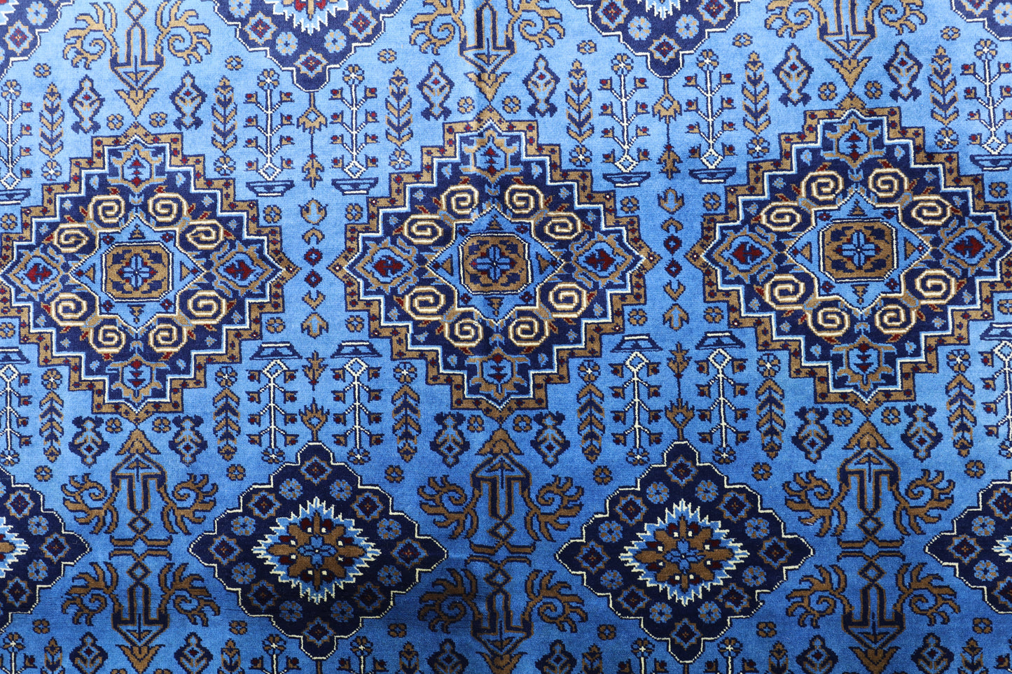 Hand-Knotted Afghani Zerkhaki Wool Rug – 6’7″  x  9’3″