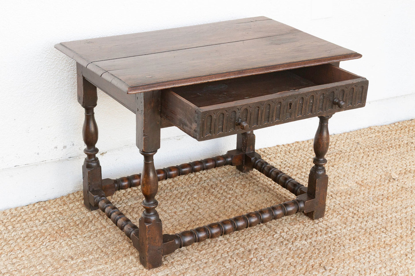 17th Century English Carved Tavern Table