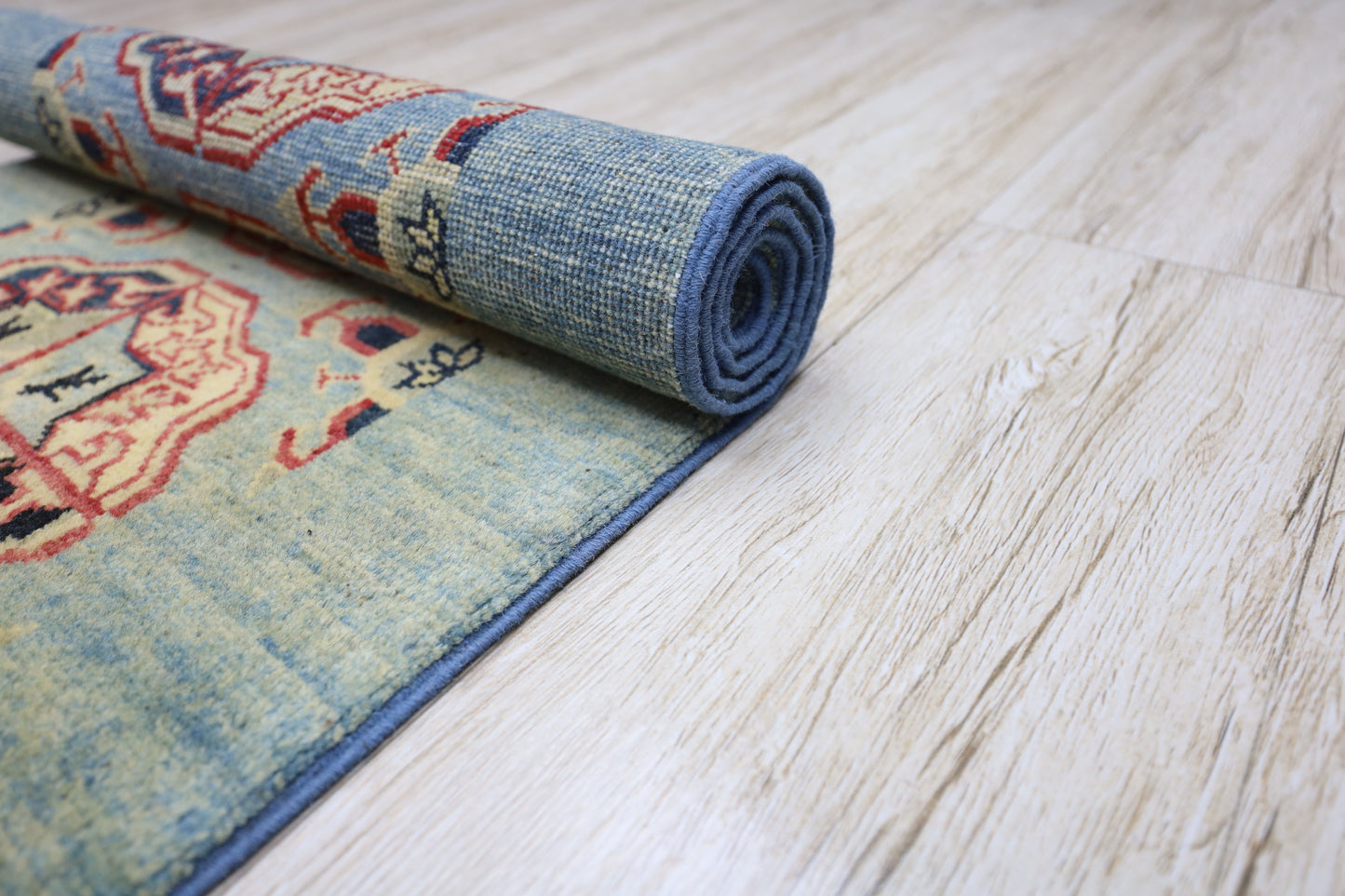 Hand-Knotted Afghani Kazak Wool Rug – 2’1″  x  5’7″