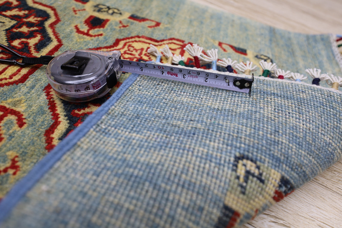 Hand-Knotted Afghani Kazak Wool Rug – 2’1″  x  5’7″