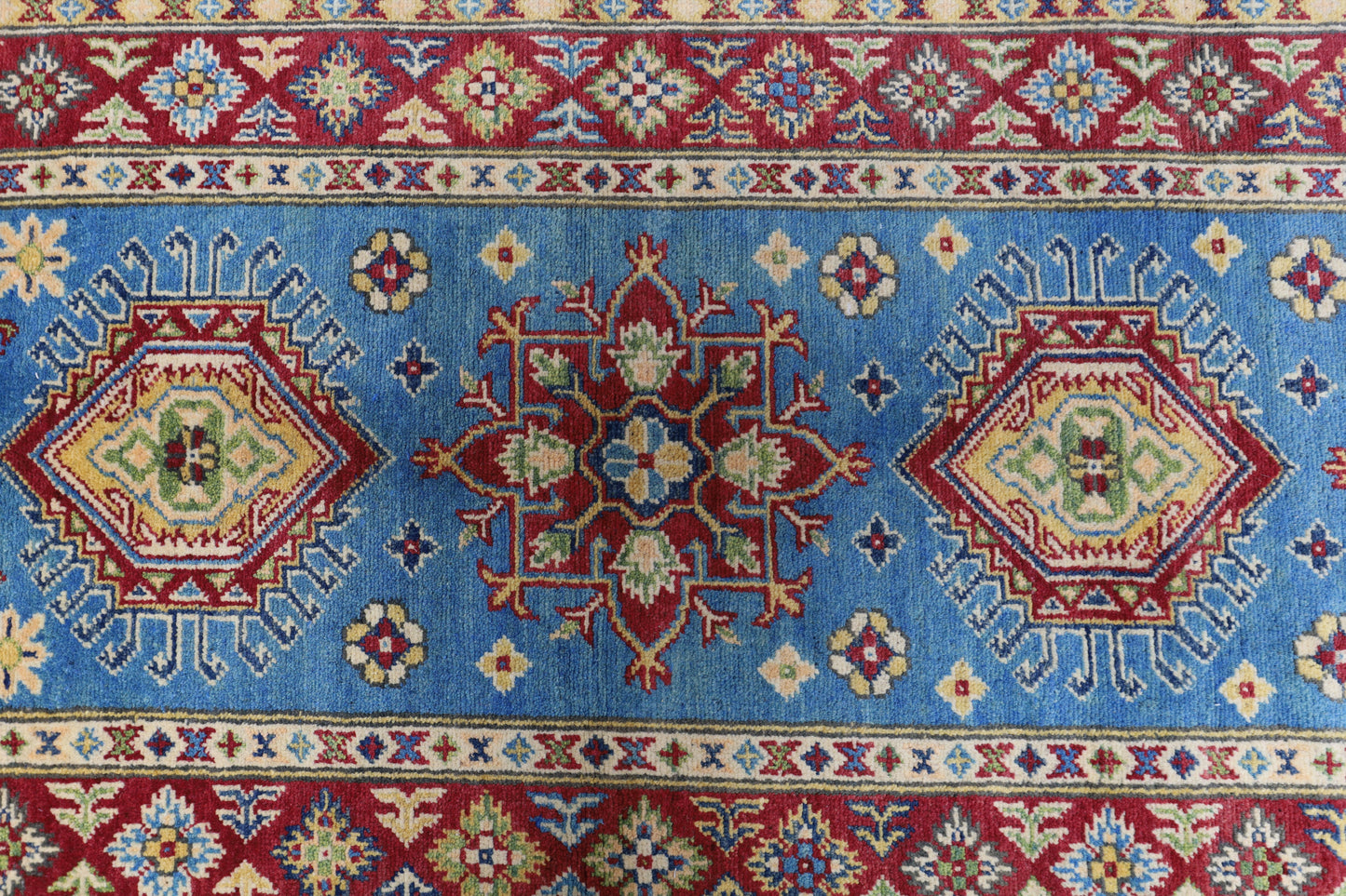 Hand-Knotted Afghani Kazak Wool Rug – 2’9″  x  9’9″