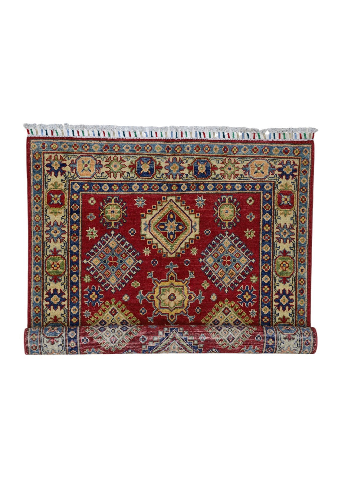 Hand-Knotted Afghani Kazak Wool Rug – 3’10″  x  6’0″