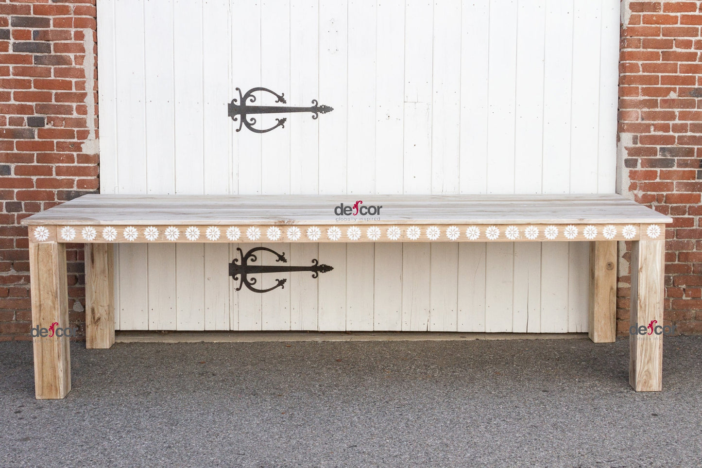 Very Large Blossom Inlaid Dining Table