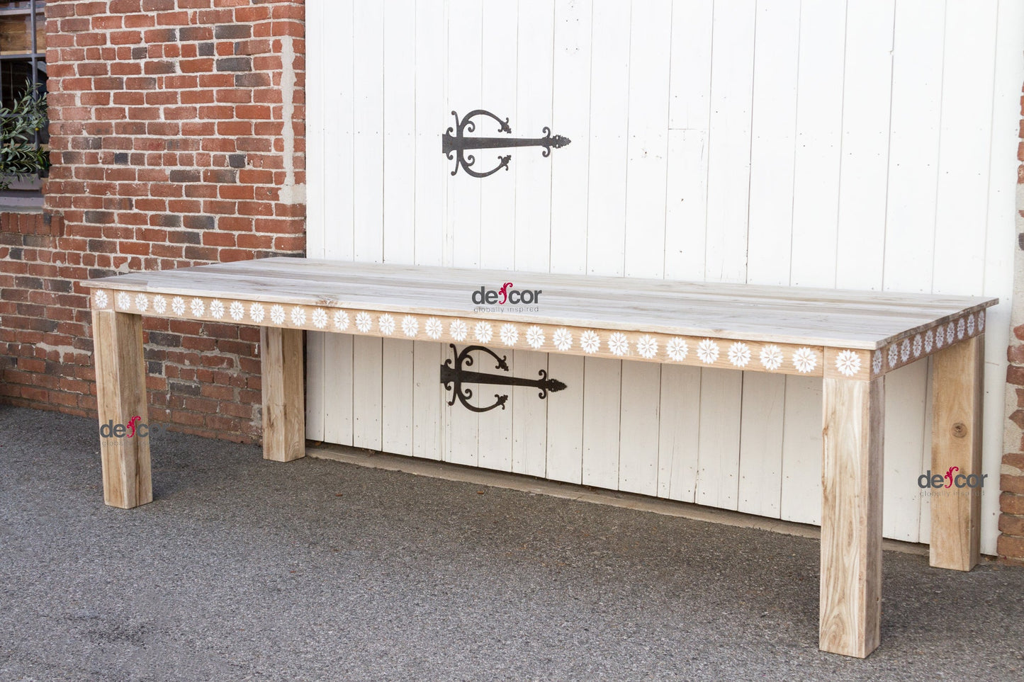 Very Large Blossom Inlaid Dining Table