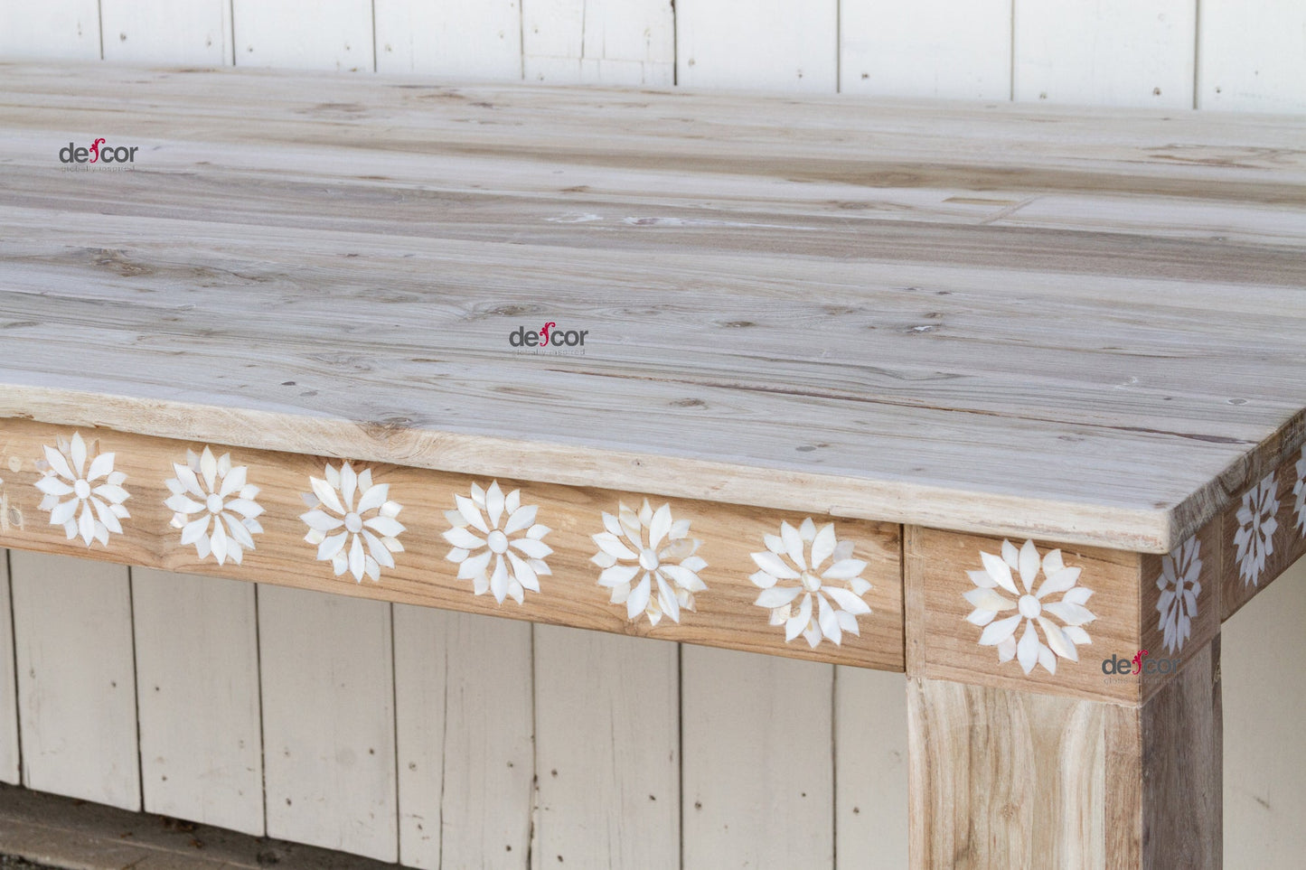 Very Large Blossom Inlaid Dining Table