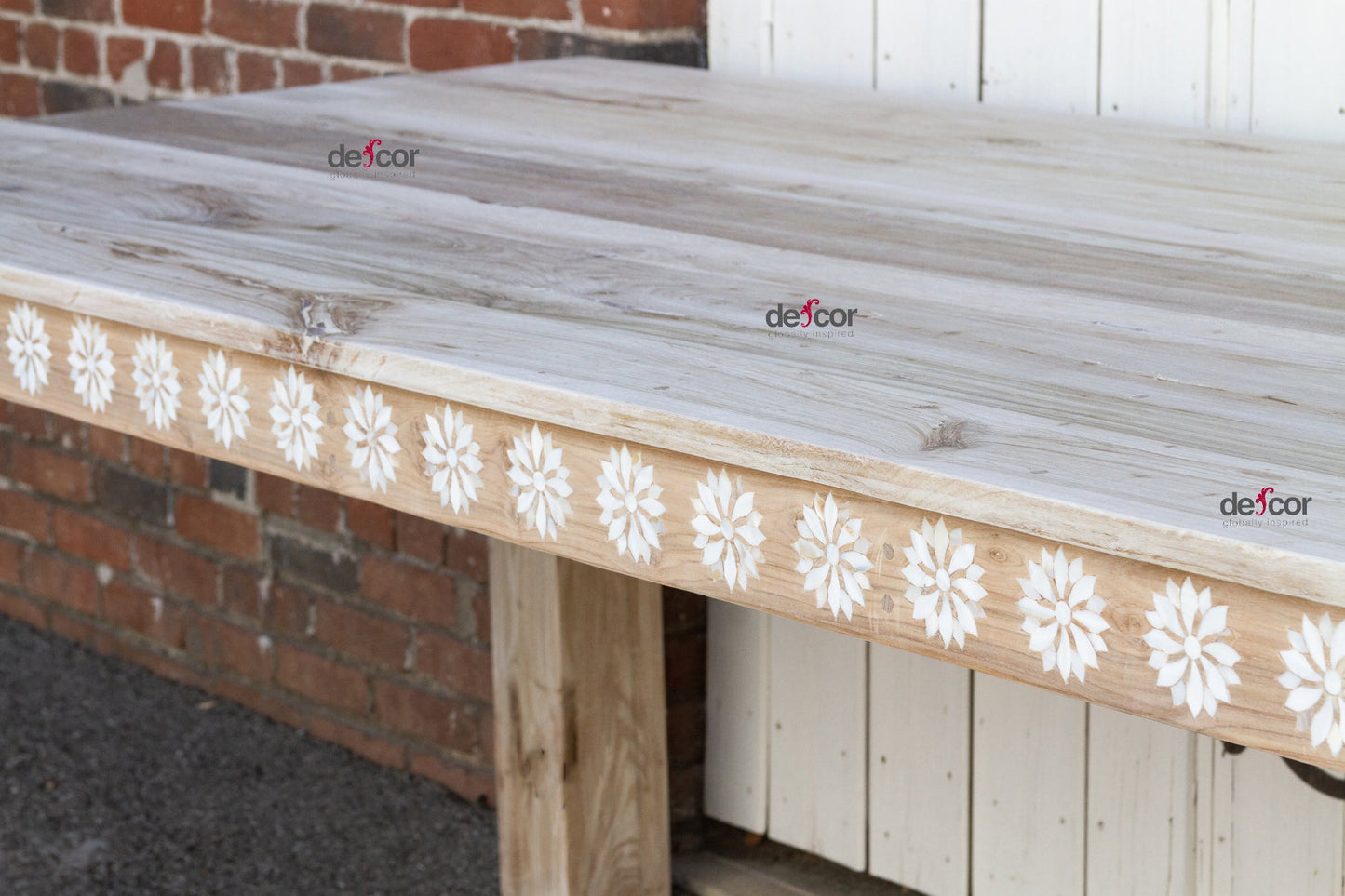 Very Large Blossom Inlaid Dining Table